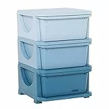 homcom Cassettiera in Plastica Colorata per Cameretta con 3 Cassetti, Arredamento Casa e Asilo 37x37x56.5cm Blu