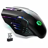 EMPIRE GAMING - RF903 Mouse da Gioco Gaming Wireless 2.4GHz - Retroilluminazione LED RGB - Ergonomico - 4800 DPI 500Hz - PS4, PS5, Xbox One/Series, PC e Mac - Nero