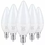 Vicloon Lampadine LED Candela, 5Pcs LED E14 Lampadine a Candela, 5.5W Equivalenti a 40W Lampadina a Incandescenza, 50W Lampadina Alogena, Bianca Freddo 6500K, 500LM, CRI85+, C37, Non Dimmerabile