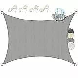 Sol Royal Tenda a Vela Ombreggiante Rettangolare 2x3 m HDPE SolVision HS9 - Vele Parasole da Giardino Traspirante Protezione Parasole e Raggi UV - Tendone Tende Grigio 200x300 cm