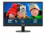 Philips Monitor 203V5LSB26 Monitor 20' LED, 5 ms, VGA, Full HD, Attacco VESA, Nero