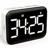NOKLEAD Digitale Timer da Cucina: cronometro con conto alla rovescia magnetico con ampio display a LED, volume e luminosità regolabili, facile da usare per bambini anziani (batterie incluse)