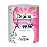 Regina Power, Carta Multiuso, 250 fogli a 2 veli, Ideale per la pulizia di ogni superficie, Confezione riciclabile, Carta 100% certificata FSC, 1 rotolo