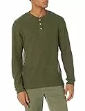 Goodthreads Serafino Termica in Tessuto a Ringrossi a Maniche Lunghe Uomo, Verde Oliva, M