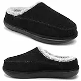 KuaiLu Pantofole da Donna Invernali Calde Peluche Pelose Foderata Chiuse Memory Foam Pantofola Per Arco Plantare Casa Comode Slippers con Indoor outdoor Antiscivolo Suola Nero Dimensione 36