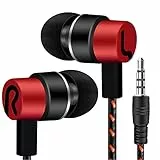 YJYQ Auricolari cablati alla moda, Filo intrecciato per auricolari stereo in-ear, Cuffie auricolari ad alta risoluzione con memory foam da 3,5 mm con isolamento acustico, cavo antigroviglio