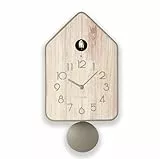 Guzzini - QQ-UP Orologio da Parete con Pendolo - Grigio Tortora, 18,8x9,8xh37 cm - 168605158