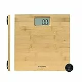 Salter 9086LD WD3R Bilance digitali per bagno, pesatura elettronica del corpo, sistema metrico kg/imperiale lb, piattaforma in bambù impermeabile
