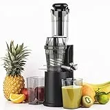 H.Koenig GSX16 - Estrattore di succo di frutta e verdura verticale 60 rpm, tecnologia lenta spremitura, Funzione reverse, BPA FREE, 0,8L, 320W
