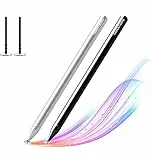 Tigratigro [2 Pezzi] Pennini per Touch Screen, Punta del Disco ad Alta sensibilità della Penna capacitiva, Universale per Apple/iPhone/iPad PRO/Mini/Air/Android e Altri Touch Screen(Argento + Nero)