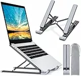 Babacom Supporto PC Portatile, 9-Levels Regolabile Raffreddamento Supporto Laptop, Alluminio Ventilato Porta PC, Leggero Notebook Riser Compatibile con MacBook PRO Air, Altri 10-15,6” Laptop