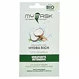 My Mask, Maschera Idratante Intensiva - Maschera Viso Hydra Rich, Con Olio di Cocco, Olio di Argan e Cera di Riso, Trattamento di bellezza adatto a tutti i tipi di pelle, Confezione monodose da 8ml