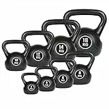 joyionic Kettlebell Peso per Allenamento Muscolare Esercizi Casa Palestra, Impugnatura Strutturata, Protezione Pavimento, 6 Kg, Nero