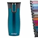 Contigo Tazza Termica West Loop Autoseal, Tazza Caffè da Viaggio in Acciaio Inossidabile, Contenitore Termico a Tenuta Stagna, con Coperchio Privo di BPA, 470ml, Blu (Biscay Bay)
