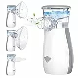 Aerosol Portatile Silenzioso, AU YAT Macchina Aerosol Adulti, USB-C Ricaricabile Aerosol Portatile con 2 Maschere e Boccaglio, 2 Modalità Regolabili, Aerosol Ultrasuoni per Viaggi e Uso Domestico