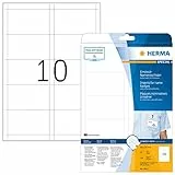 HERMA Etichette per Nomi, 90 x 54 mm, Etichette Adesive A4 per Stampante, 10 Etichette per Foglio, Bianco