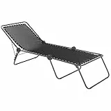 Lafuma Lettino, Pieghevole, Schienale regolabile, Sistema di sospensione con lacci, Siesta L, Batyline, Colore: Nero, LFM2293-8551