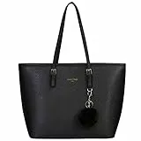 URAQT Borse Tote a Mano da Donna, Grande, 15,6 Pollici PU pelle, da Spalla, Impermeabile Nera, Adatto per Shopping, Viaggi, Lavoro, Ufficio, Scuola