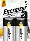 Energizer LR20 D Mono Alkaline Power Battery, Pack of 2