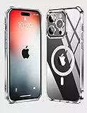 Kakalux [Custodia per iPhone 13,Custodia magnetica iPhone 13, compatibile con la ricarica wireless, protezione airbag di livello militare contro le cadute, per iPhone 13 (6.1'') - Trasparente