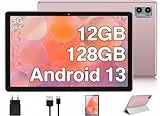 Oangcc 2023 Android 13 OS Tablet 10 Pollici 12GB +128GB (TF 1TB),FHD Tablets con 5G+2.4G WiFi, 2.0 GHz Octa Core Processore| Widget| 6000mAh| 5+8MP| BT 5.0| GPS| Tablet in Offerta con Caso - Oro Rosa