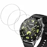 Holilo 3 pezzi Pellicola Protettiva Vetro Temperato per HUAWEI WATCH GT 4 46mm, Anti-Bolla Copertura totale 3D HD Pellicola proteggi schermo Anti Scratch HD glass Film