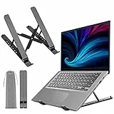 Supporto PC Portatile, Supporto Laptop con 8 Livelli Regolabile, Supporto Portatile Ventilato Raffreddamento Pieghevole in Plastica e Silicone Antiscivolo per Computer Portatili e Tablet (10-15,6’’)