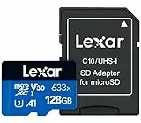 Lexar Professional 633x Scheda Micro SD 128 GB, Scheda di Memoria microSDXC UHSI con Adattatore SD, Fino a 100 MB/s in lettura, Scheda TF per Smartphone, Tablet e Action Cam (LSDMI128BBEU633A)
