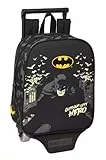 SAFTA 22x28x10cm, Zaino con Carrello Batman Hero 22 x 28 x 10 cm Unisex-Bambini e Ragazzi, Multicolore, Estándar