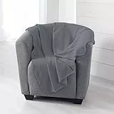 Douceur d'Intérieur Milou Plaid, Poliestere, Grigio, 125 x 150 CM