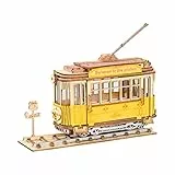 ROBOTIME Puzzle 3D in Legno per Adulti Tram Car Kit Modellismo per Costruire Il Tuo Puzzle Tagliato Al Laser Kit di Costruzione Regali per Ragazzi