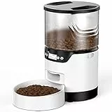 Distributore Automatico Cibo Gatti, GIOTOHUN Dispenser Cibo Gatti con Programma Programmabile, Schermo LCD, Registrazione 10S, 1-4 Pasti al Giorno, Doppia Alimentazione, Capacità di 3 Litri