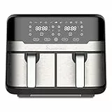 MasterPRO Rocket Duo 900 | Friggitrice Senza Olio Doppia | Nero | Capacità da 9 L e 2100 W di Potenza | Schermo LED Touch e Cestello Antiaderente | Friggitrice ad Aria | 11 Funzioni Diverse in 1