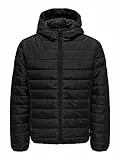 ONLY & SONS Onsbron Hood Quilt Jacket Otw Vd Giacca Trapuntata, Nero, S Uomo