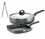PINTINOX Prima Collection Black Set Wok e Bistecchiera e Pinza Smart