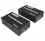PremiumCord Extender HDMI 4K a 100m Tramite Un Cavo Cat5e/Cat6, alloggiamento in Metallo, Stato LED, Compatibile con Video 4K UHD, Full HD 1080p 60Hz, HDCP, Nero