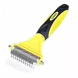 Spazzola Cani & Gatti, Dokkita Pet Toelettatura Professionale, Pettine Rastrello Taglianodi Cardatore con 23+12 Doppia Faccia per Cane Pelo Lungo, Corto, Medio, Deshedding Brush Animali