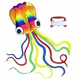 VIKSAUN polpo Aquiloni per i Bambini Aquilone Aquilone Arcobaleno Bambini e Adulti Spiaggia Ottimi Principianti attività All'aperto Spiaggia o in Gita bambini giochi all'aperto (Arcobaleno)
