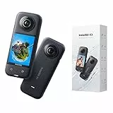 insta360 X3 - Action Cam 360 impermeabile con sensore da 1/2', foto 360 da 72MP, video 360 5.7K, stabilizzazione, touch screen 2,29', vibrazione, editing IA, live streaming, webcam, controllo vocale
