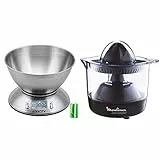 ETEKCITY Bilancia Cucina Digitale, Bilancia da Cucina Elettronica in Acciaio Inossidabile & Moulinex PC1208 Ultra Compact Spremiagrumi Elettrico con Accensione e Spegnimento Automatici, 450 ml