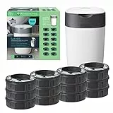 Tommee Tippee Starter set Mangiapannolini Avanzato Twist and Click, Sistema Più Ecologico con 12 Ricariche con Pellicola GREENFILM, Bianco
