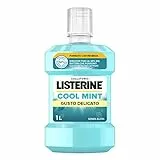 Listerine Collutorio, Coolmint, Gusto Delicato, a Base di Oli Essenziali Antibatterici, con Fluoruro, Zero Alcol, 1L