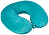 Aidapt Teal super soft velour Luxury Firm memory foam Neck Support Cushion (Travelling, TV, lettura) (idoneo per IVA sollievo nel Regno Unito)