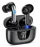 Glangeh Cuffie Bluetooth, Auricolari Bluetooth 5.3 con Mic Stereo, 50 Ore Cuffie Wireless In Ear Riduzione Rumore di Chiamata, Cuffiette Bluetooth LED Display, Controllo Tattile, Basso Profondo