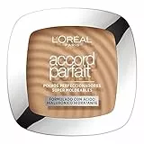 L'Oréal Paris - Poudre Fondante Accord Parfait, cipria fondente perfezionatrice, per pelli normali a miste, colore: Beige rosato (3.R), 9 g.