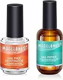 Modelones Primer Unghie Gel e Sgrassatore per Unghie, 15ml Disidratato Naturale Nail Prep Unghie Kit Lunga Durata Nail Prep e Primer Unghie Non Acido UV LED per Polvere Acrilica e Smalto Unghie Gel