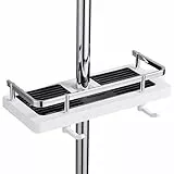 MICTREE Mensola Doccia Senza Foratura Mensole Bagno, Organizzatore per Doccia Shampoo Adatto per Asta della Doccia 21mm-25mm