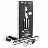 Refrigeratore per Bottiglie Vino, Set 3 in 1: Asta di Raffreddamento Inox di qualità + Aeratore Decanter + Versatore Salvagoccia | Aperitivo Accessori Sommelier Barman | Regalo Donna Uomo Festa Bar