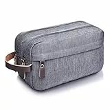 Hwtcjx Borsa da toilette per Uomo Donna, Borsa da toilette, Borsa cosmetica per uomo Donna Nylon Leggero, Beauty Case da Viaggio, Pochette, Appesa Impermeabile, 3.4L (Grigio)