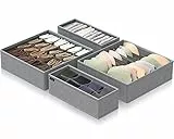 GoMaihe Organizer per Cassetti 4 PCS | Organizzatore da Armadio per Reggiseni, Calzini, Intimo, Pantaloni, Divisori per Cravatte e Altri Indumenti